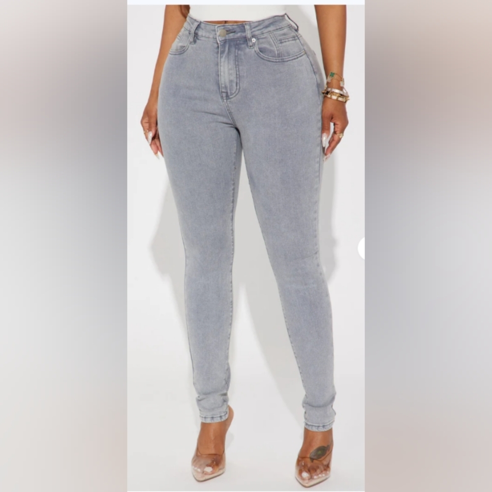 Fashion Nova Women's Sculpting Stretch Skinny Jeans - Grey Size 5